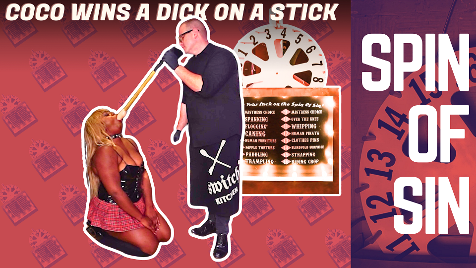 Coco Winds a Dildo on a Stick
